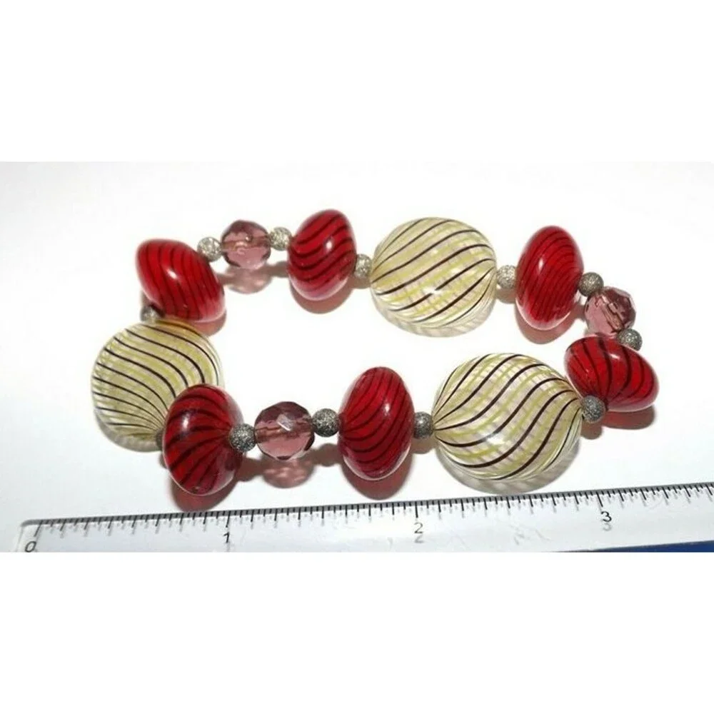 Vintage Venetian Murano Glass Bubbles Beaded Bracelet